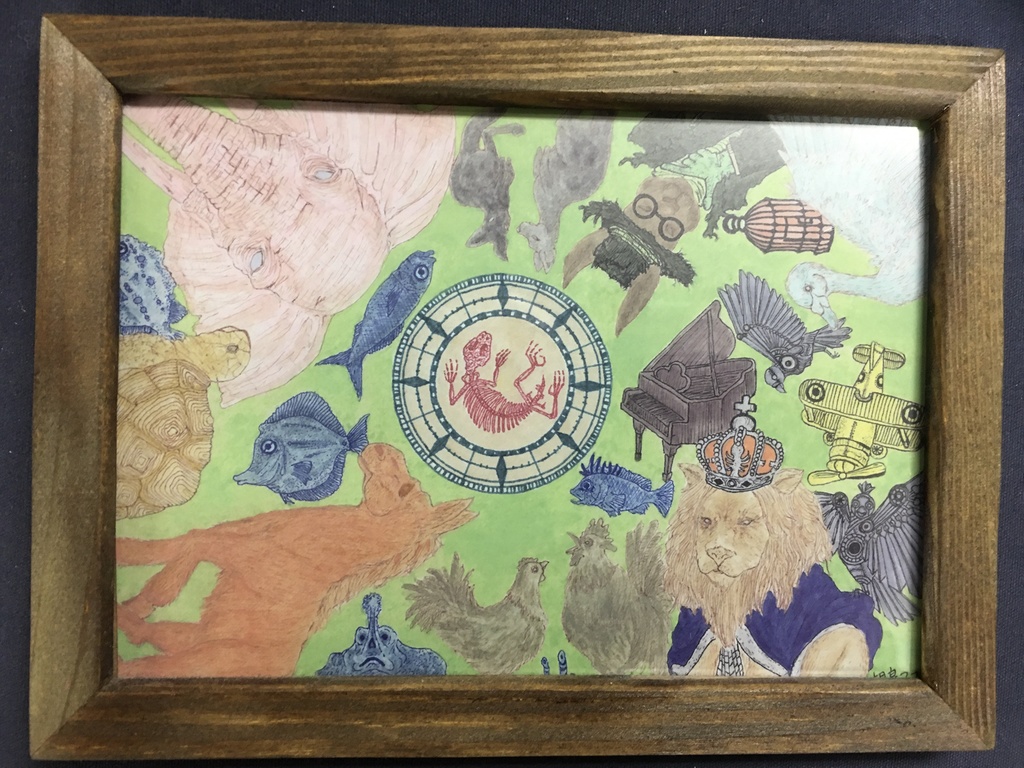 相良つつじ作品「印象主義な動物たちの組曲（複製画）」