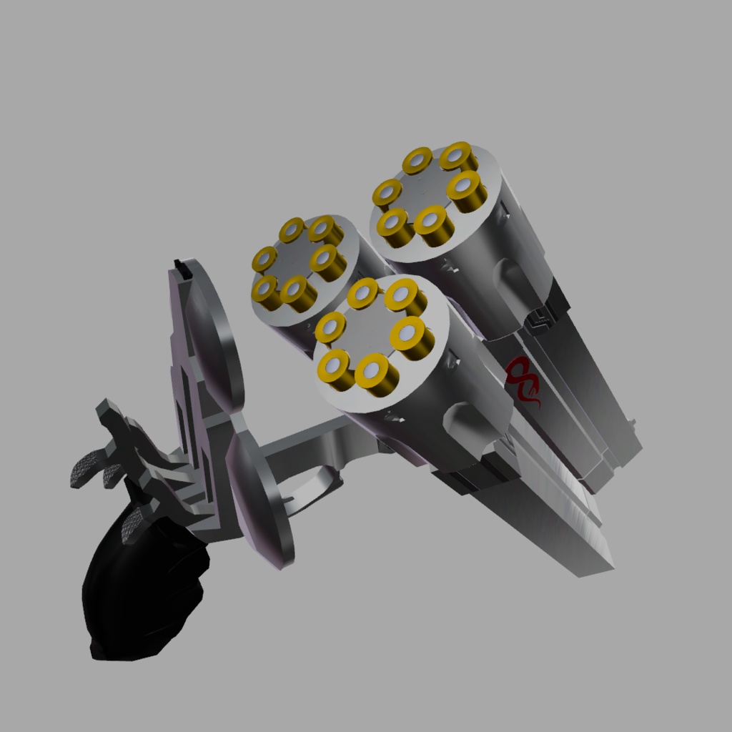 【VRChat向け】対幻獣、怪異用大型3連リボルバー「オーガブレイカー」【無料】