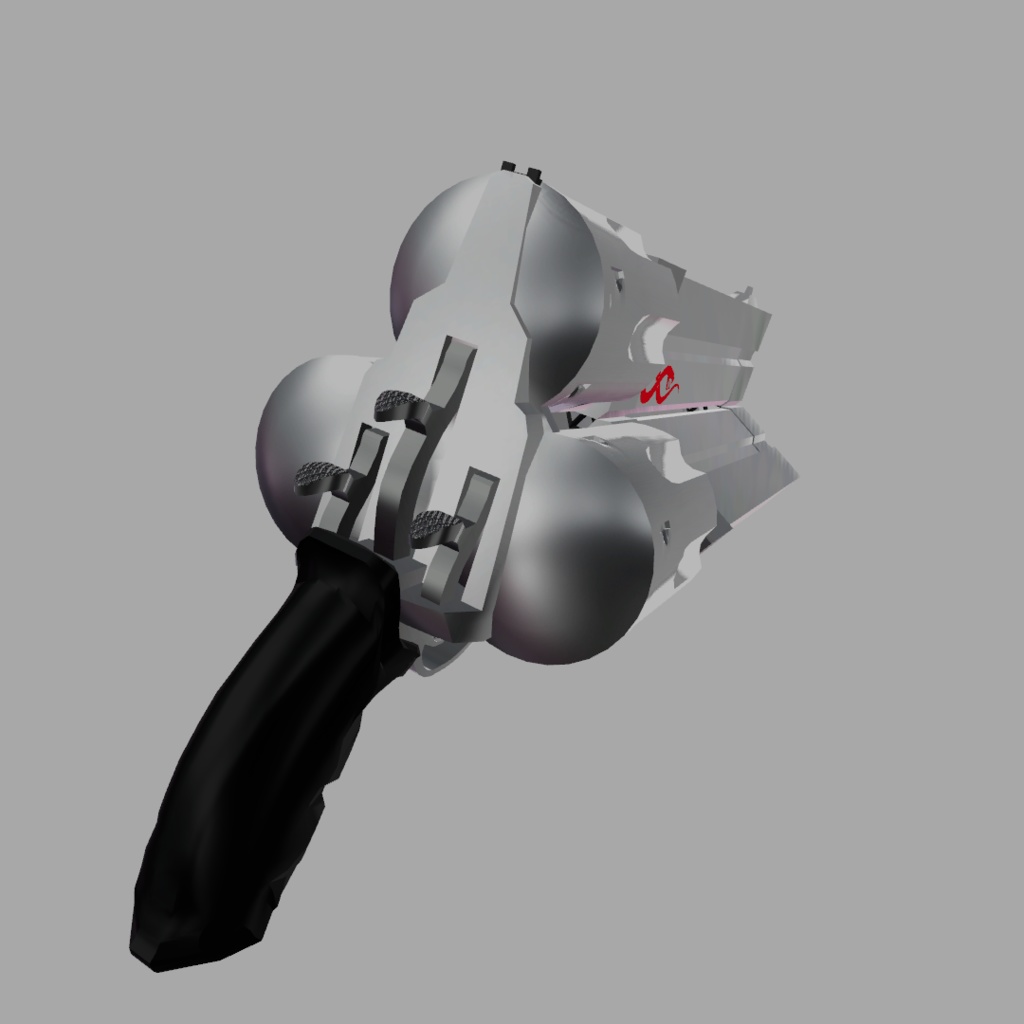 【VRChat向け】対幻獣、怪異用大型3連リボルバー「オーガブレイカー」【無料】