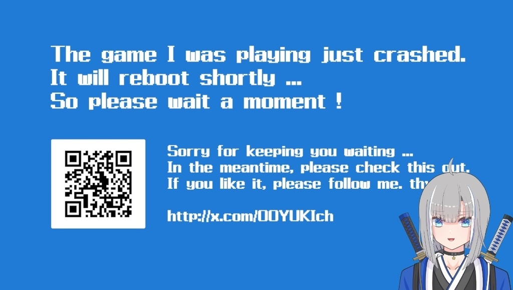 ゲーム配信向け ブルースクリーン風 背景素材