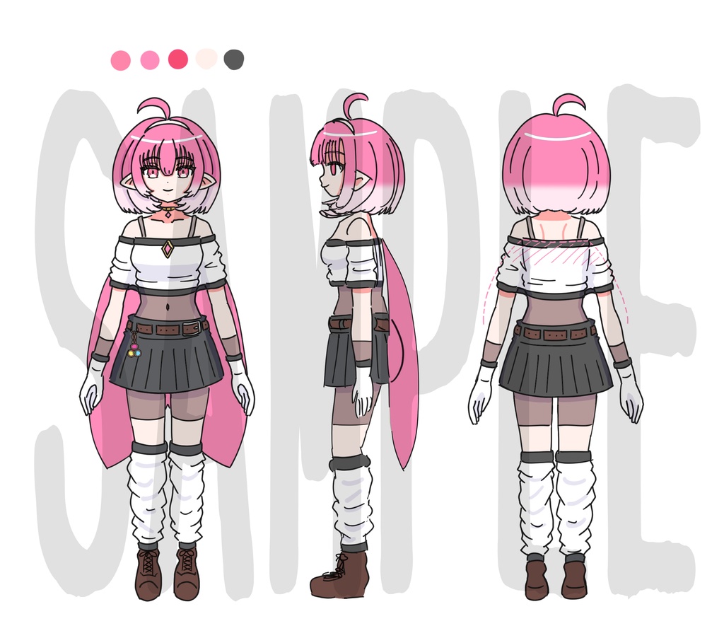 【超特価セール中!】【限定1点】長耳ふんわりボブの女の子(赤)【Live2D全身モデル】