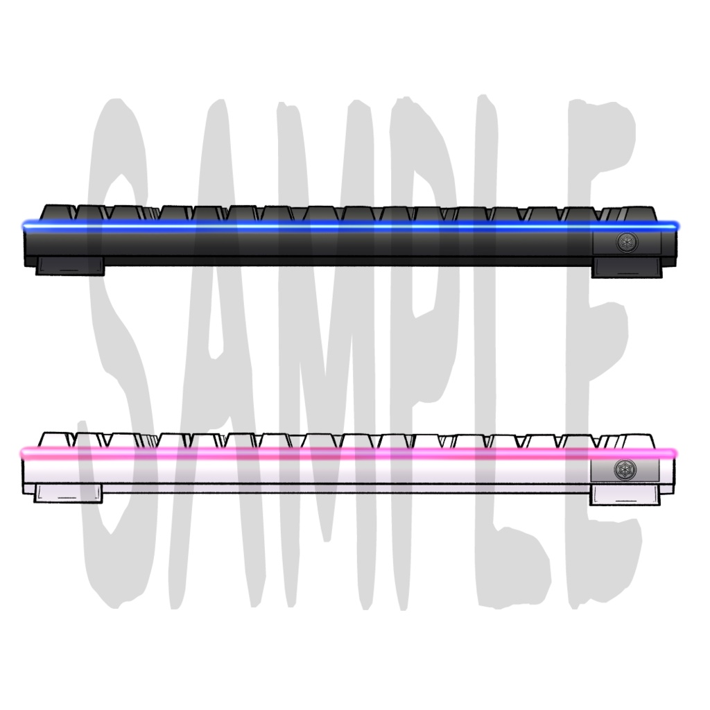 【2D画像/配信素材】ゲーミングキーボード(※静止画版)【手描き/透過png素材】