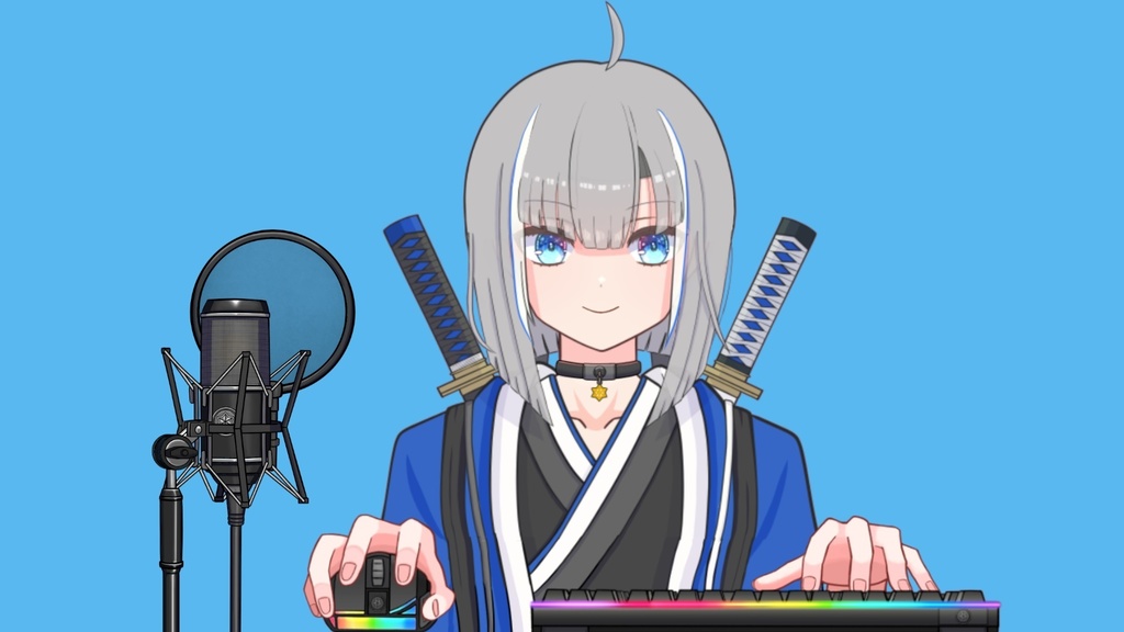 【配信素材】光る!動く!ゲーミングキーボード【Live2Dアイテム(&静止画png素材)】(VTS用)