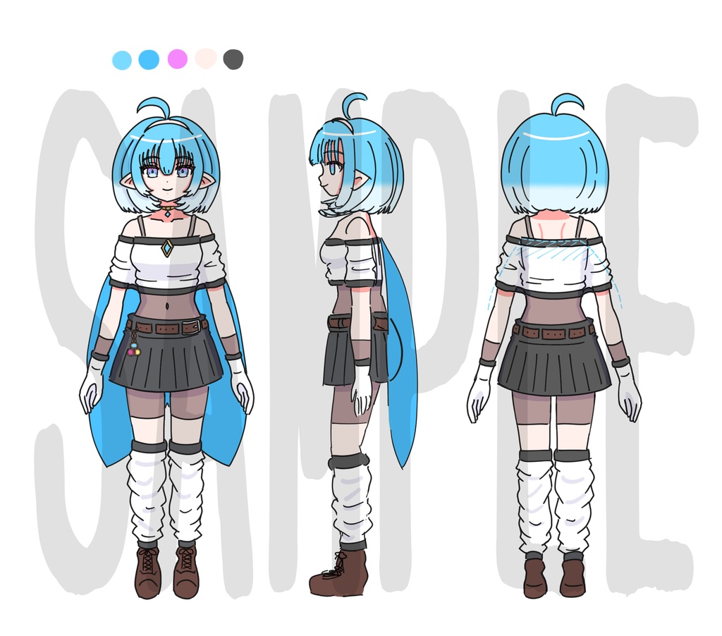 【Live2D汎用モデル】(色替え自由!)長耳ふんわりボブの女の子【AI不使用/全手描き】