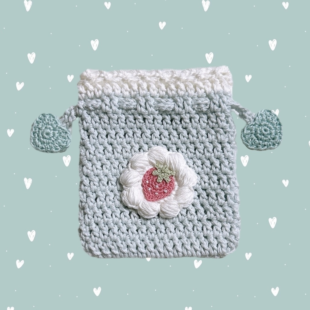 【送料込】*いちごホイップ巾着*