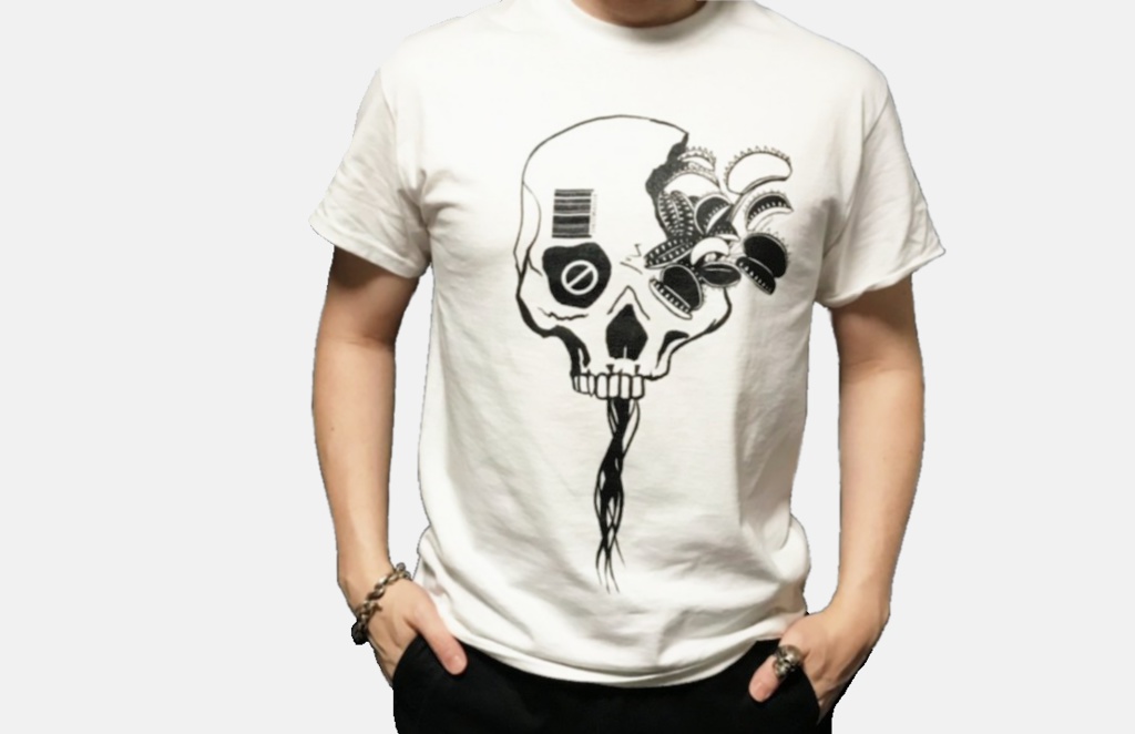 半袖Tシャツ(ホワイト) Skull × Carnivorous plants series~Deonea shark teeth~
