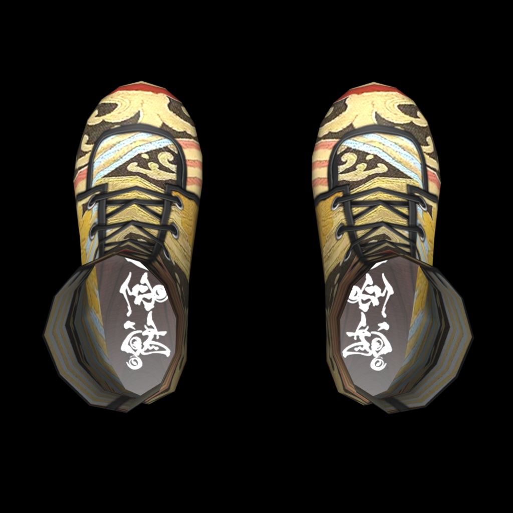 VRoid・VRChat|3D ブーツ 001|着物の柄|Adel空想