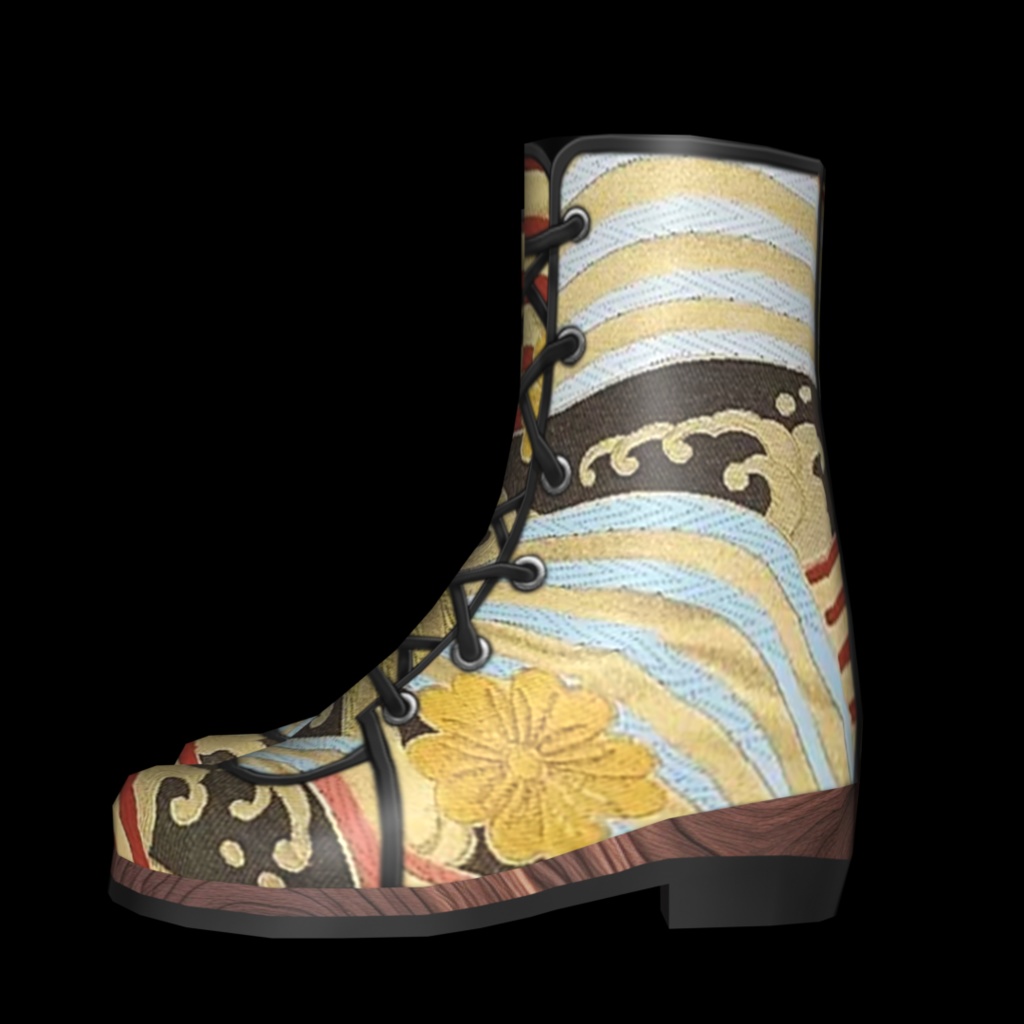 VRoid・VRChat|3D ブーツ 001|着物の柄|Adel空想