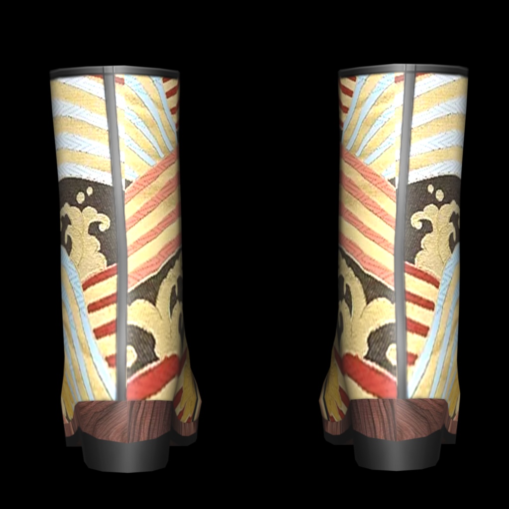 VRoid・VRChat|3D ブーツ 001|着物の柄|Adel空想