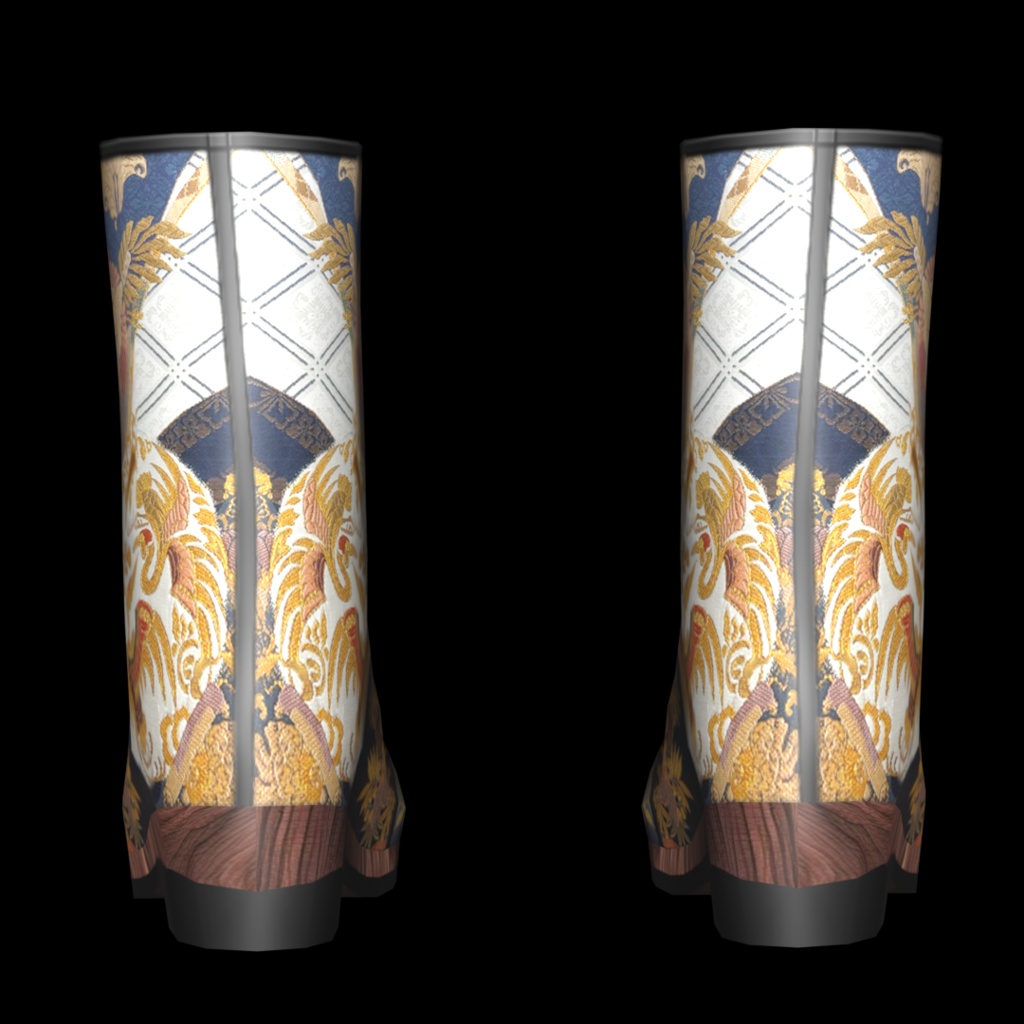 VRoid・VRChat|3D ブーツ 003|着物 鳳凰|Adel空想