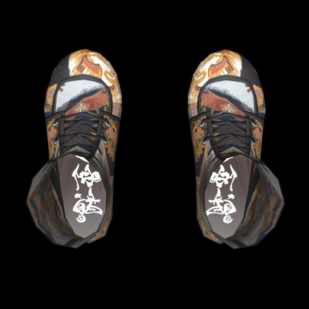 VRoid・VRChat|3D ブーツ 003|着物 鳳凰|Adel空想