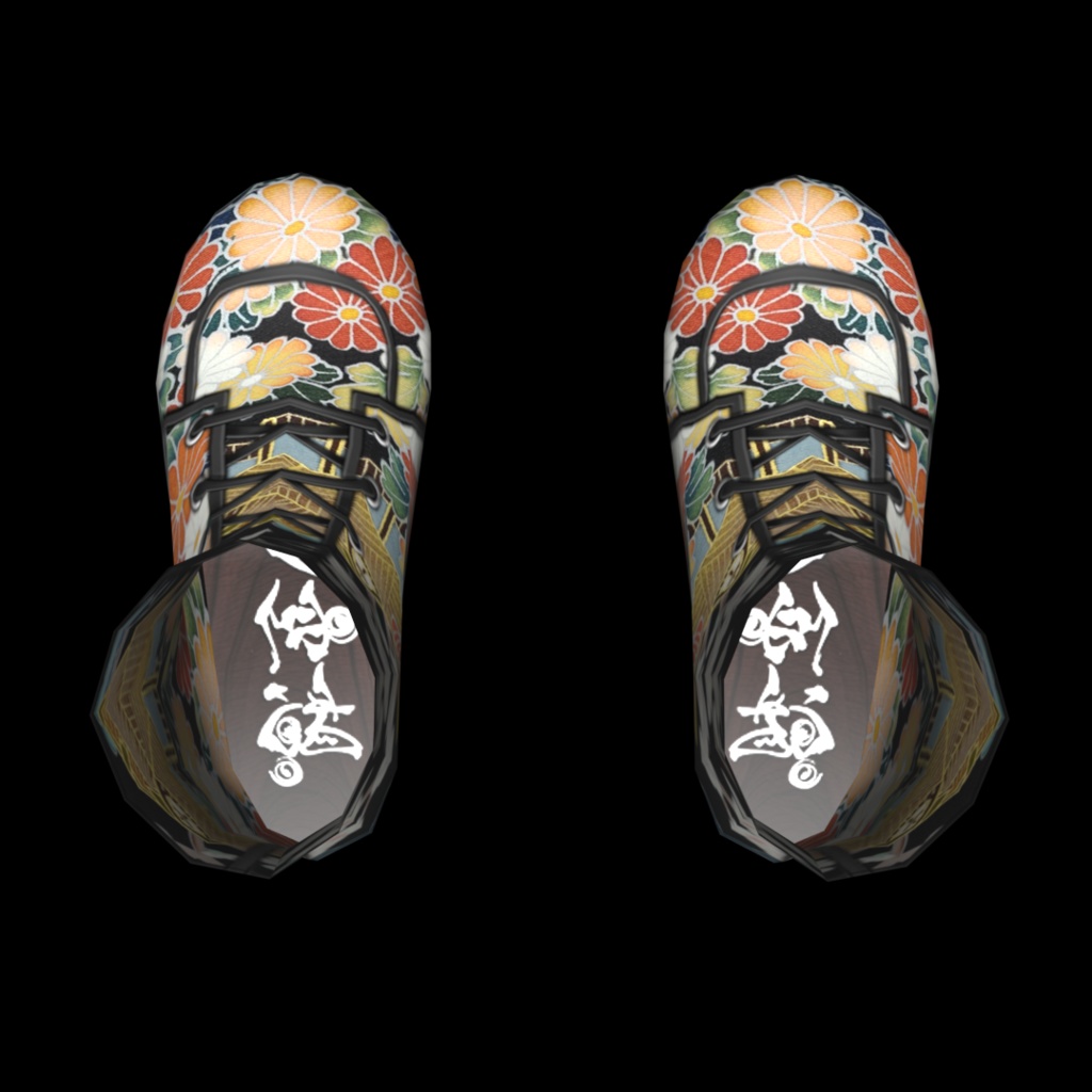 VRoid・VRChat|3D ブーツ 002|着物 花 桜|Adel空想