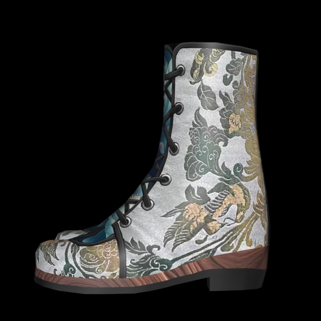 VRoid・VRChat|3D ブーツ 005|着物とロータスの花|Adel空想