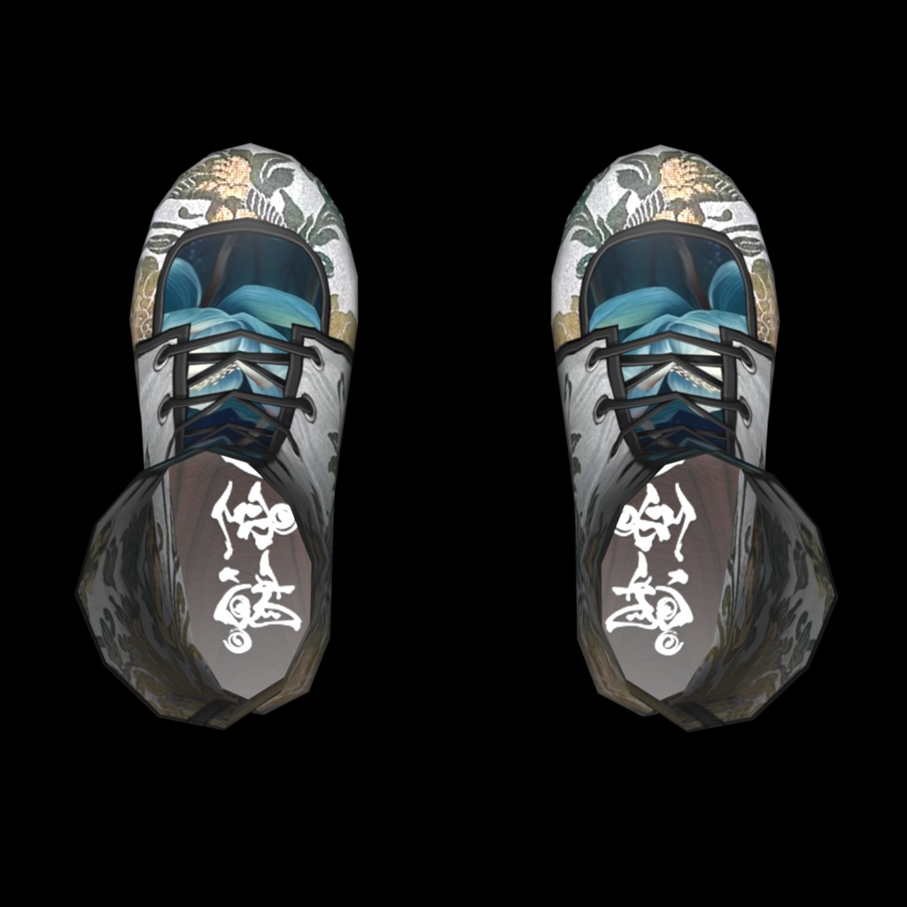 VRoid・VRChat|3D ブーツ 005|着物とロータスの花|Adel空想