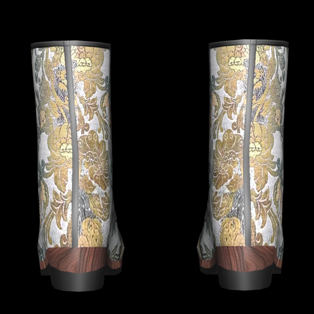 VRoid・VRChat|3D ブーツ 005|着物とロータスの花|Adel空想