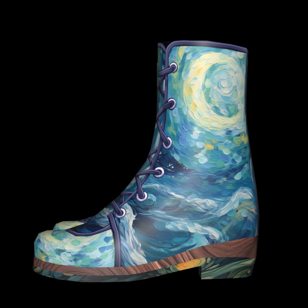 VRoid・VRChat|3D ブーツ 010|ゴッホの世界|Adel空想