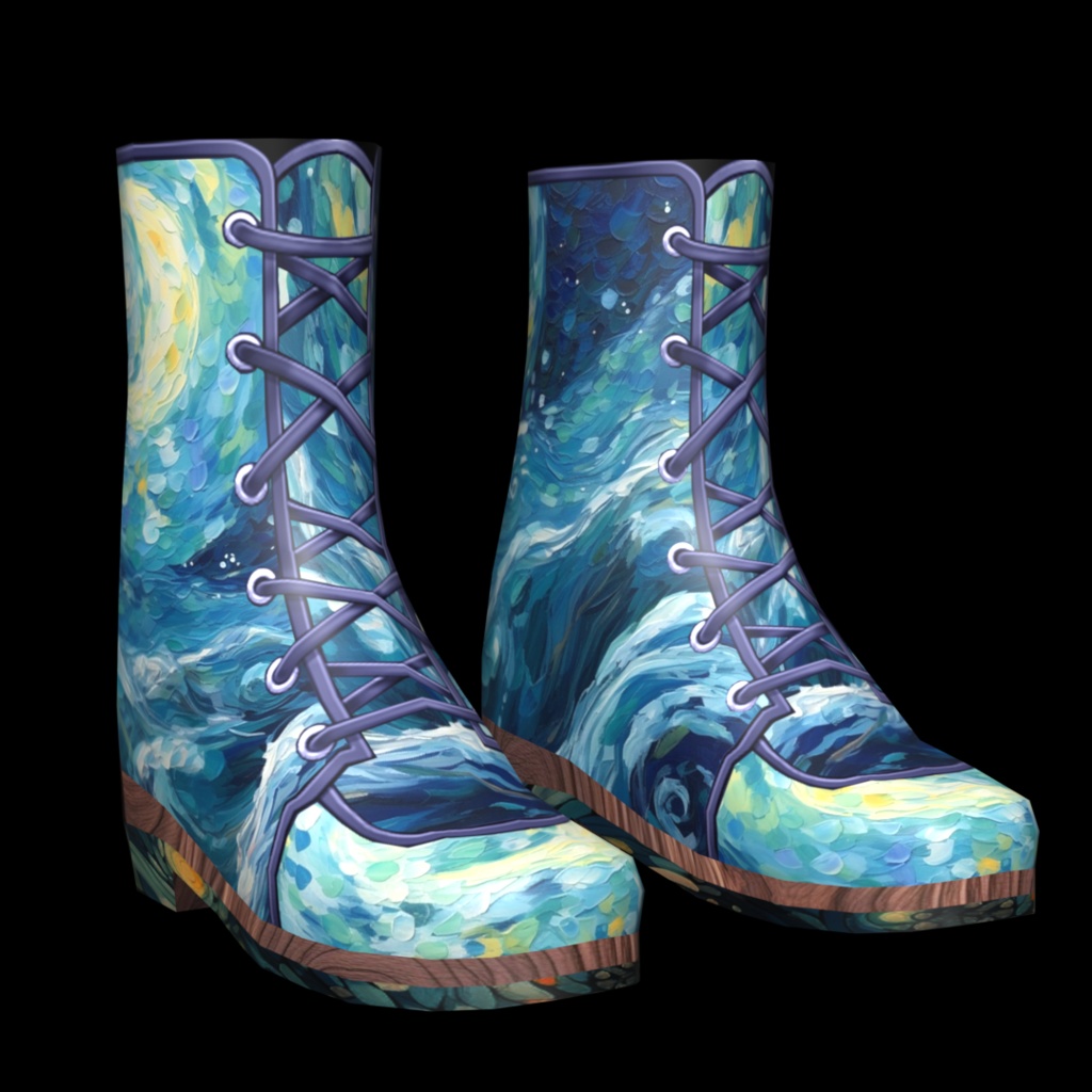 VRoid・VRChat|3D ブーツ 010|ゴッホの世界|Adel空想