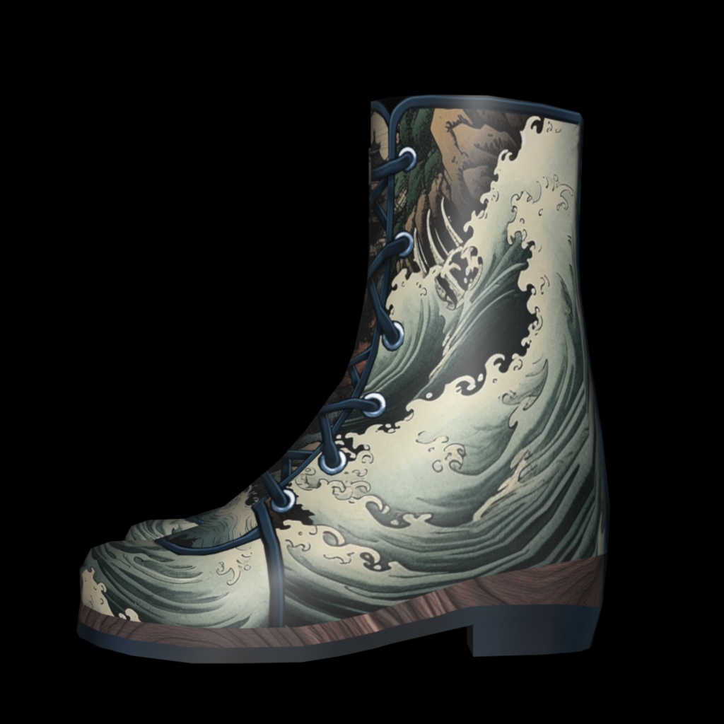 VRoid・VRChat|3D ブーツ 011|浮世絵の世界|Adel空想