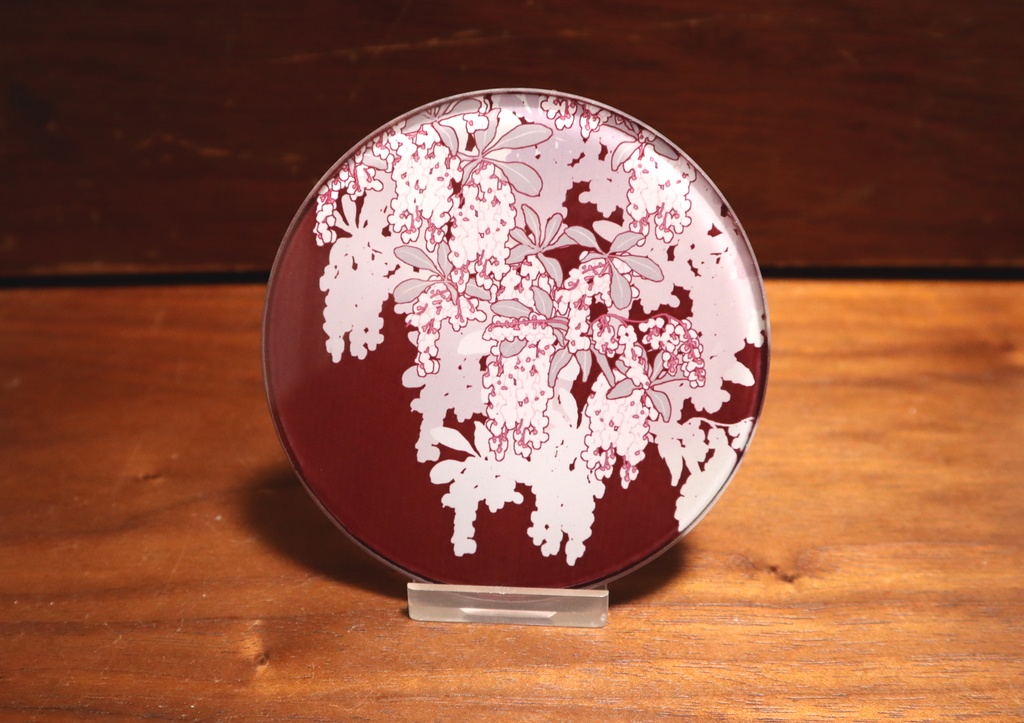 ガラスコースター 馬酔木 赤 Pluckoff Booth ガラスコースター 馬酔木 赤 Pluckoff Booth