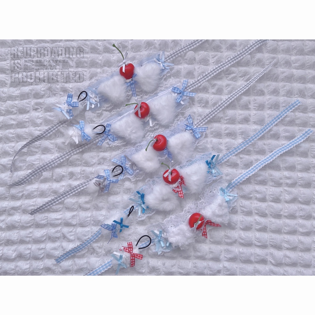 わんこパフェなヘッドドレス(ブルー)