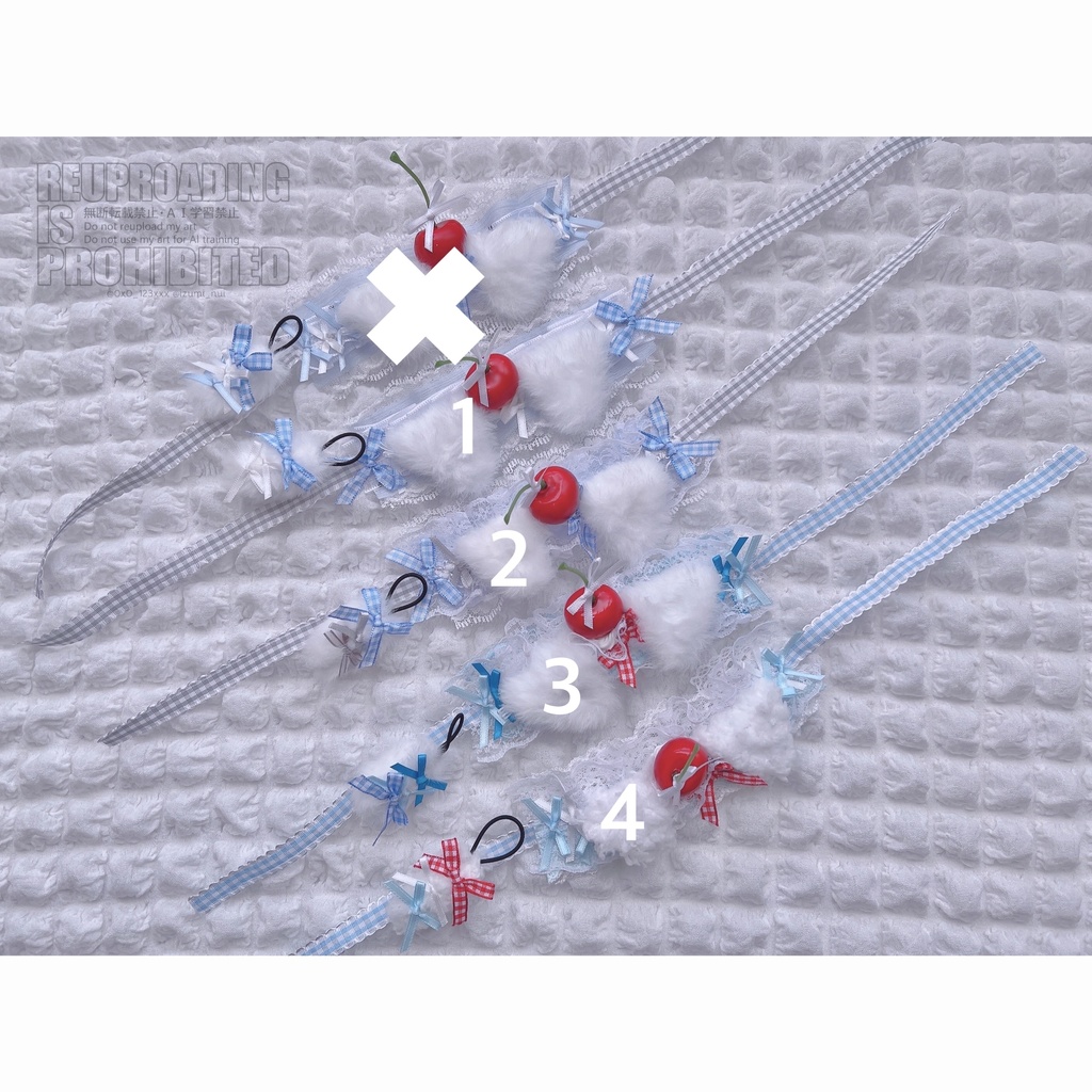 わんこパフェなヘッドドレス(ブルー)