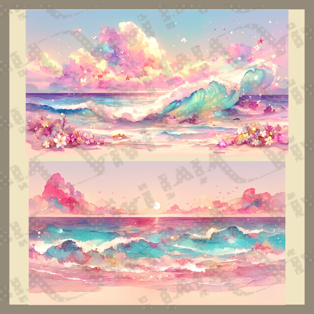 背景イラスト　海　夏