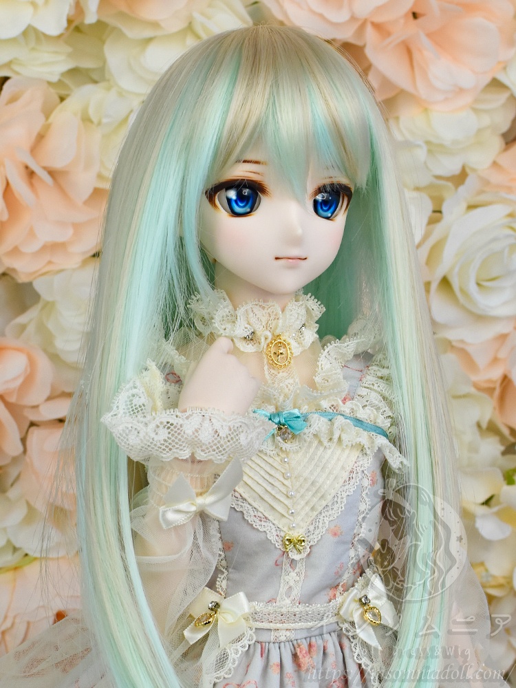 9インチ ナチュラルロング ストレート ドールウィッグ