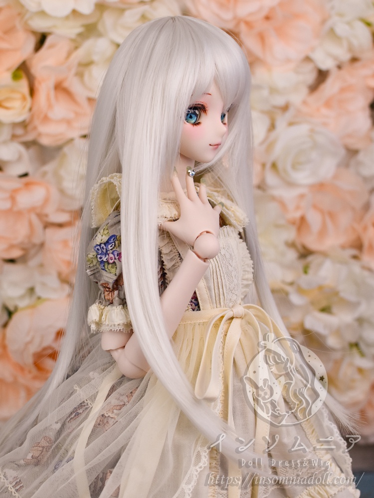 9インチ ナチュラルロング ストレート ドールウィッグ