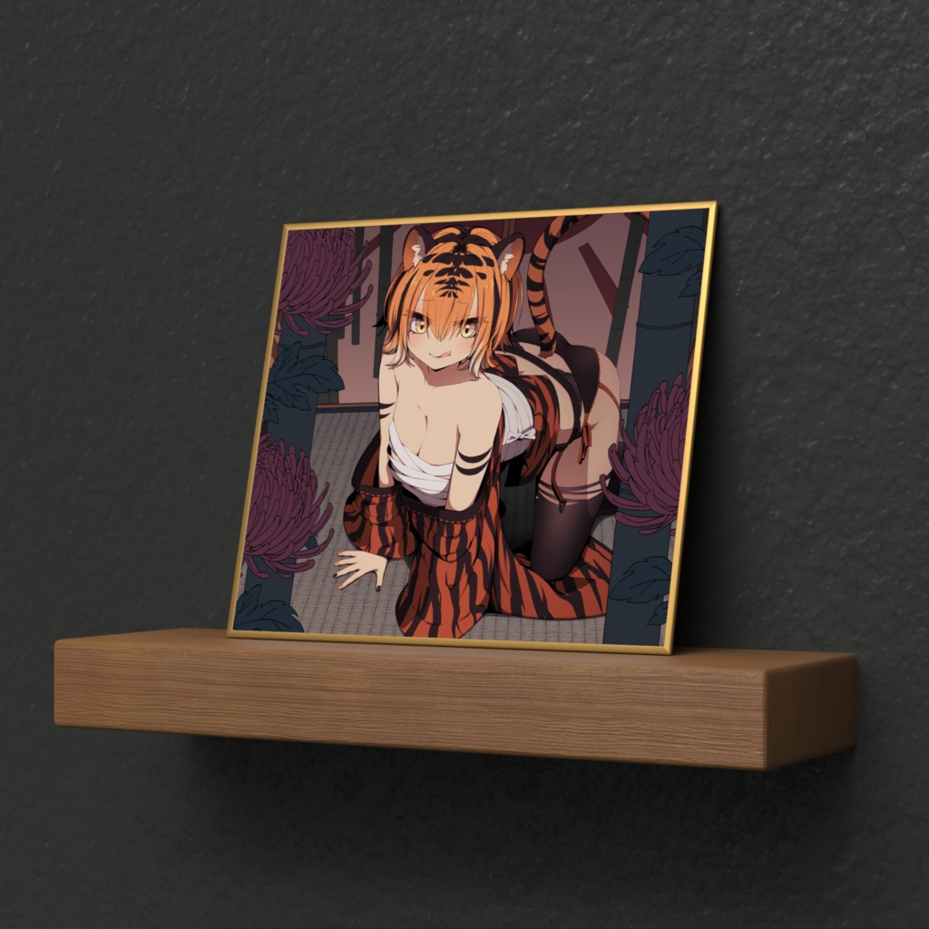 「ギャル虎」色紙 / “Gal Tiger” (Art Print on Board)