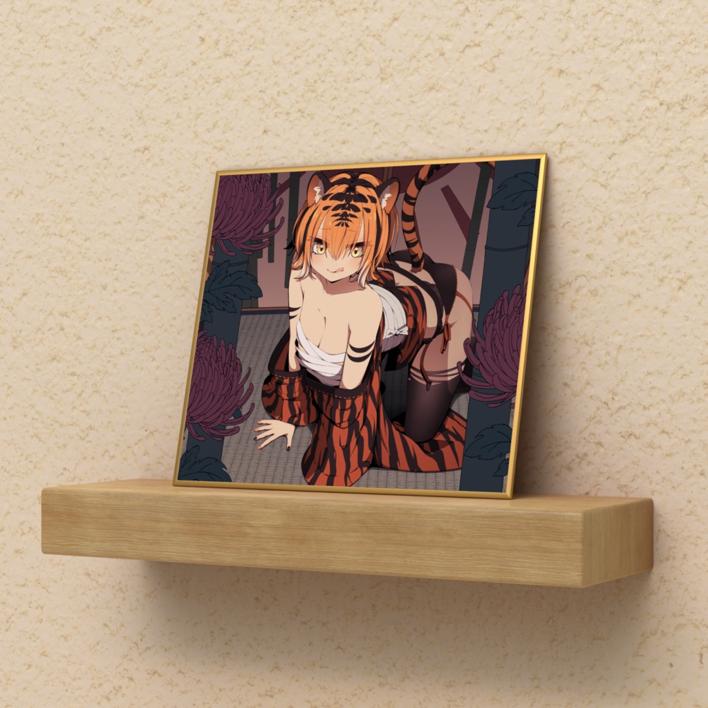 「ギャル虎」色紙 / “Gal Tiger” (Art Print on Board)