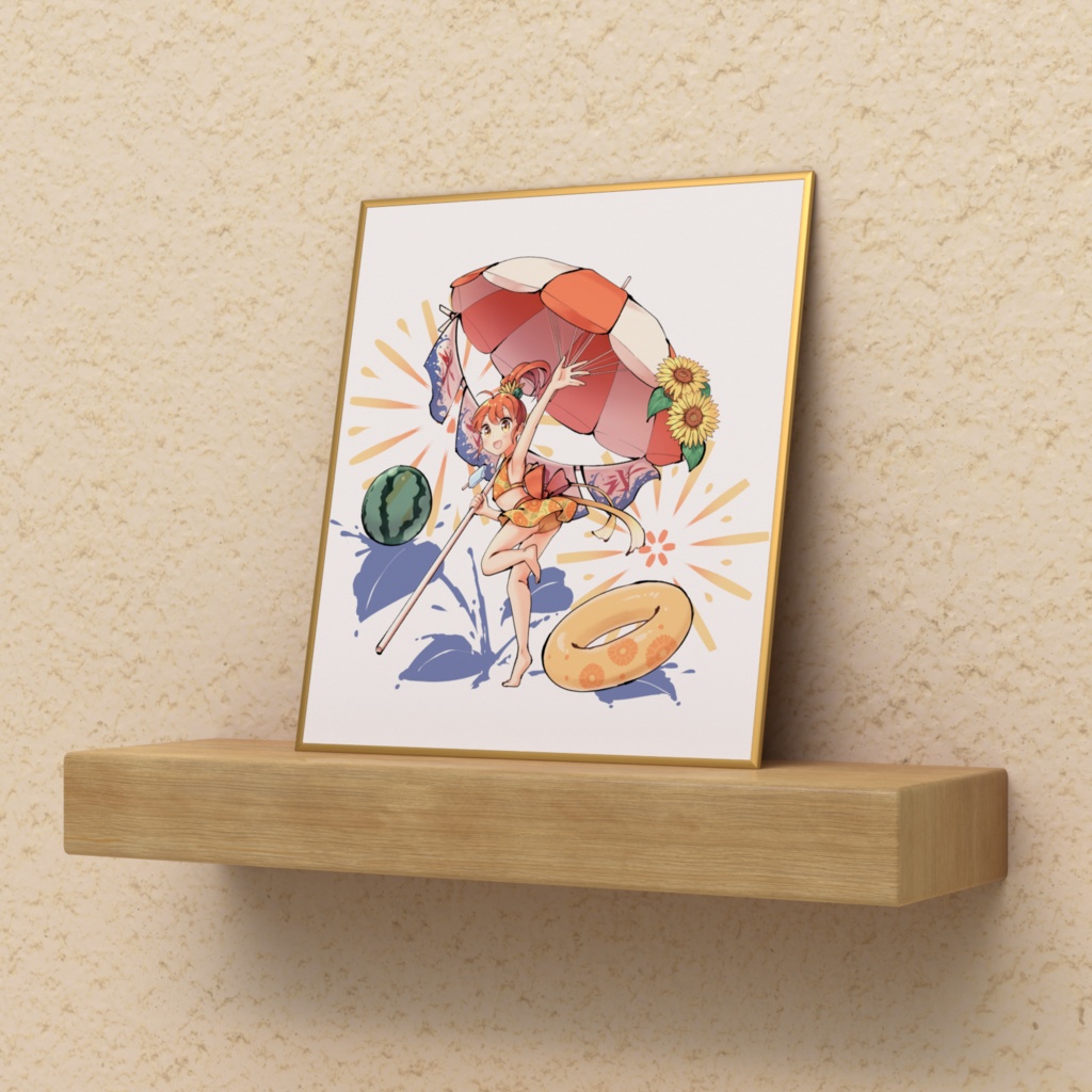 「夏」色紙 /“Summer” (Art Print on Board)