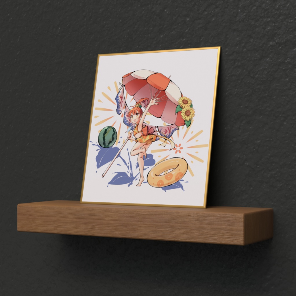 「夏」色紙 /“Summer” (Art Print on Board)