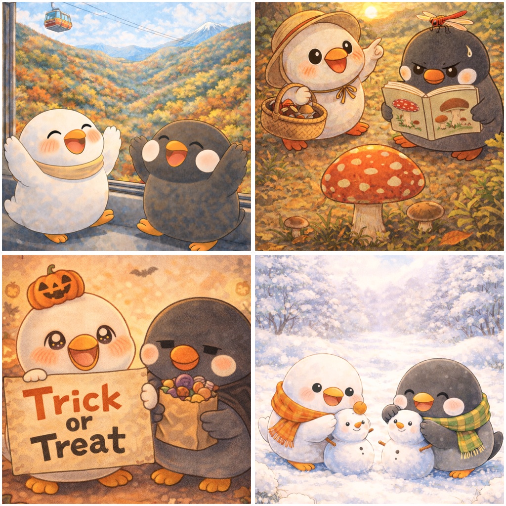 ODEBUNCHOU|12ヶ月シーズンアートセット(3 artworks / 12 scenes)