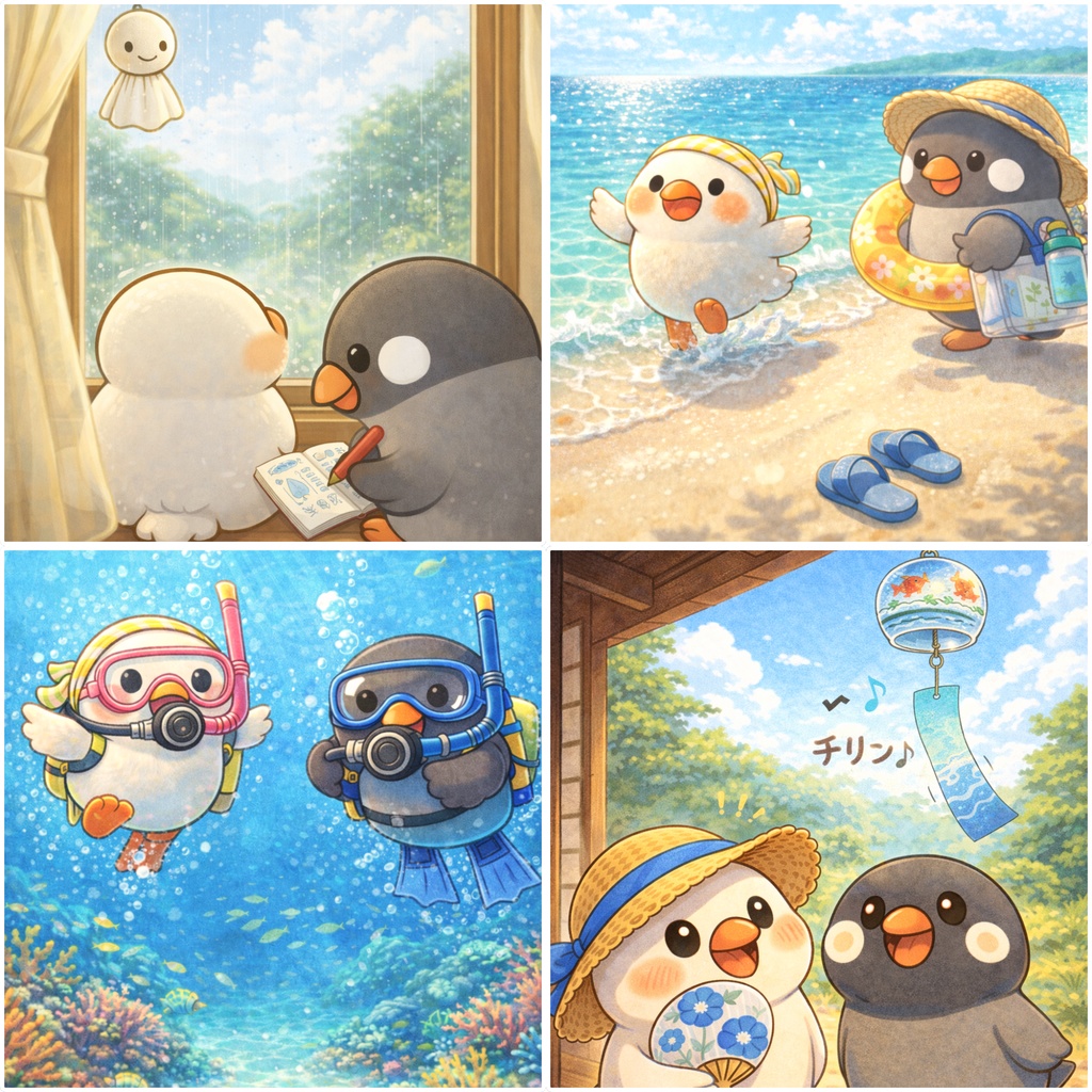 ODEBUNCHOU|12ヶ月シーズンアートセット(3 artworks / 12 scenes)