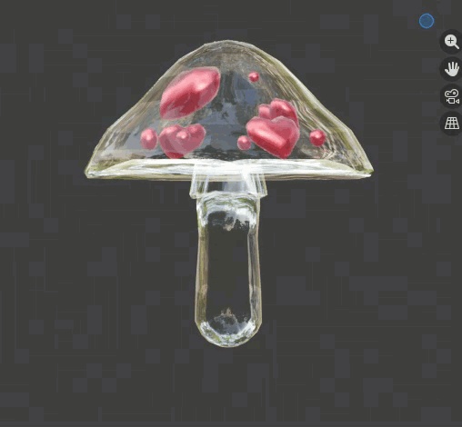 Floating Heart Mushroom Pendant