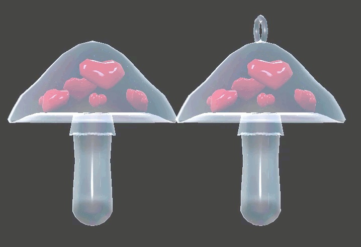 Floating Heart Mushroom Pendant