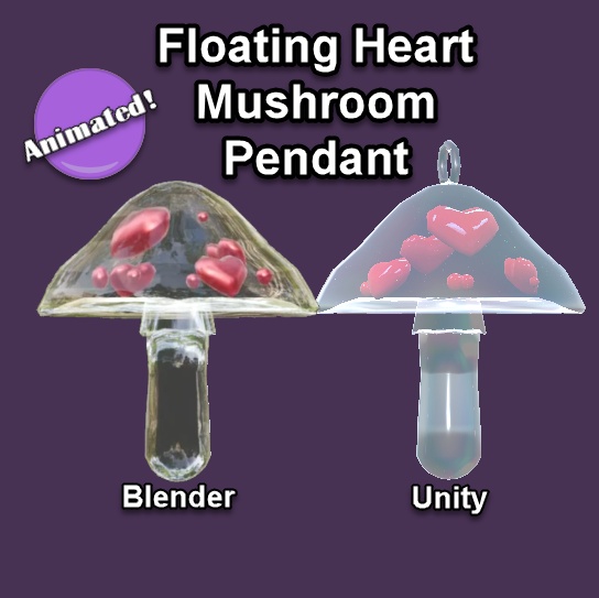 Floating Heart Mushroom Pendant