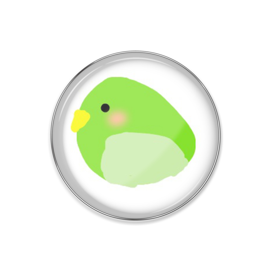 うぐいす色の鳥さん缶バッジ