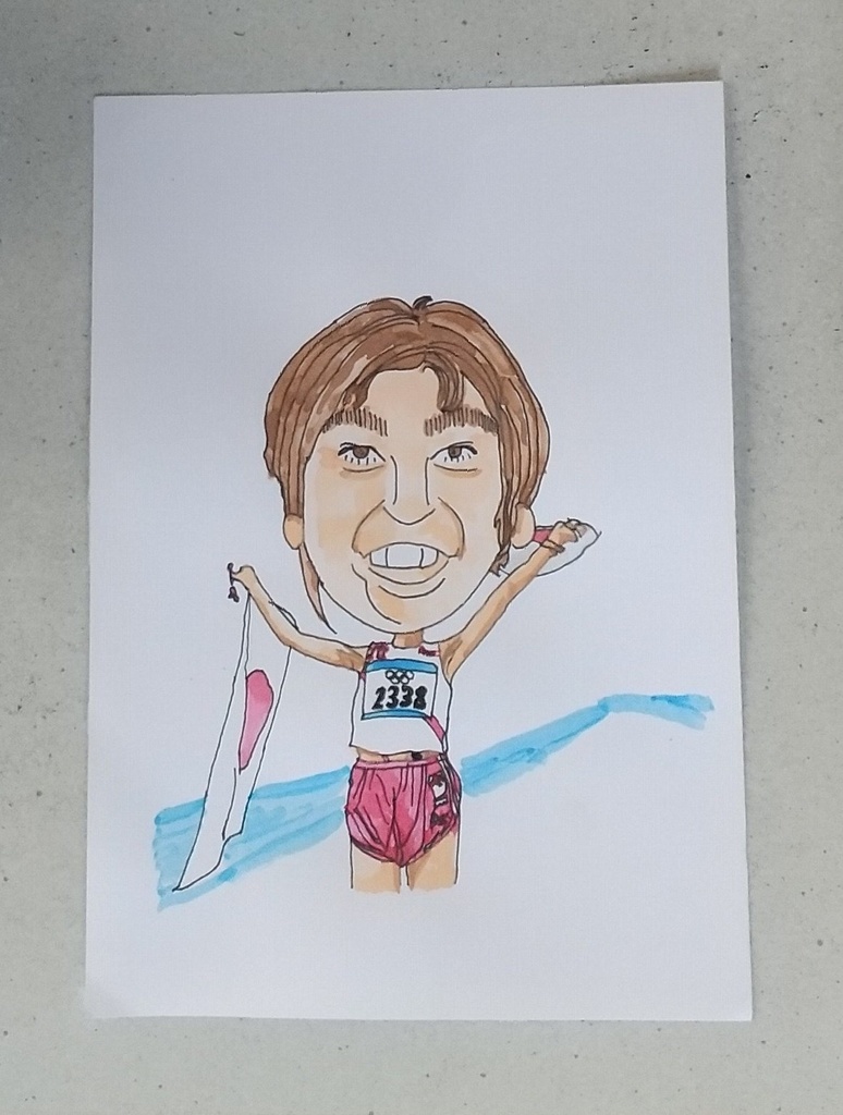 似顔絵。オリンピック選手N.T