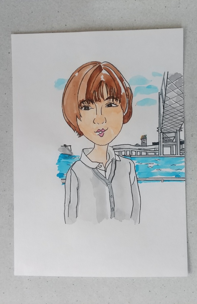 女優R.H 似顔絵作品。