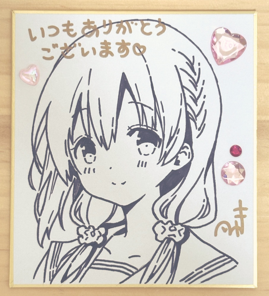 ꒰ 桜木ひな子 ꒱ 直筆ミニ色紙