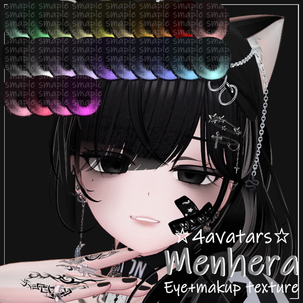[4 avatars] 💕Menhera Eye + Makeup Texture💕
