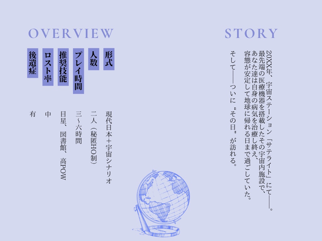 【CoCシナリオ】Preserved Stars【SPLL:E192889】