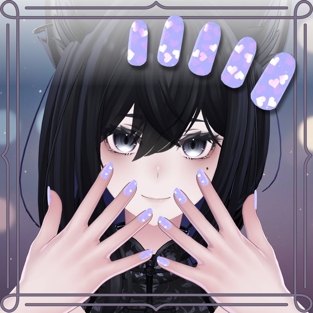 【期間限定無料配布】ハートホロネイル【 5アバター対応 】