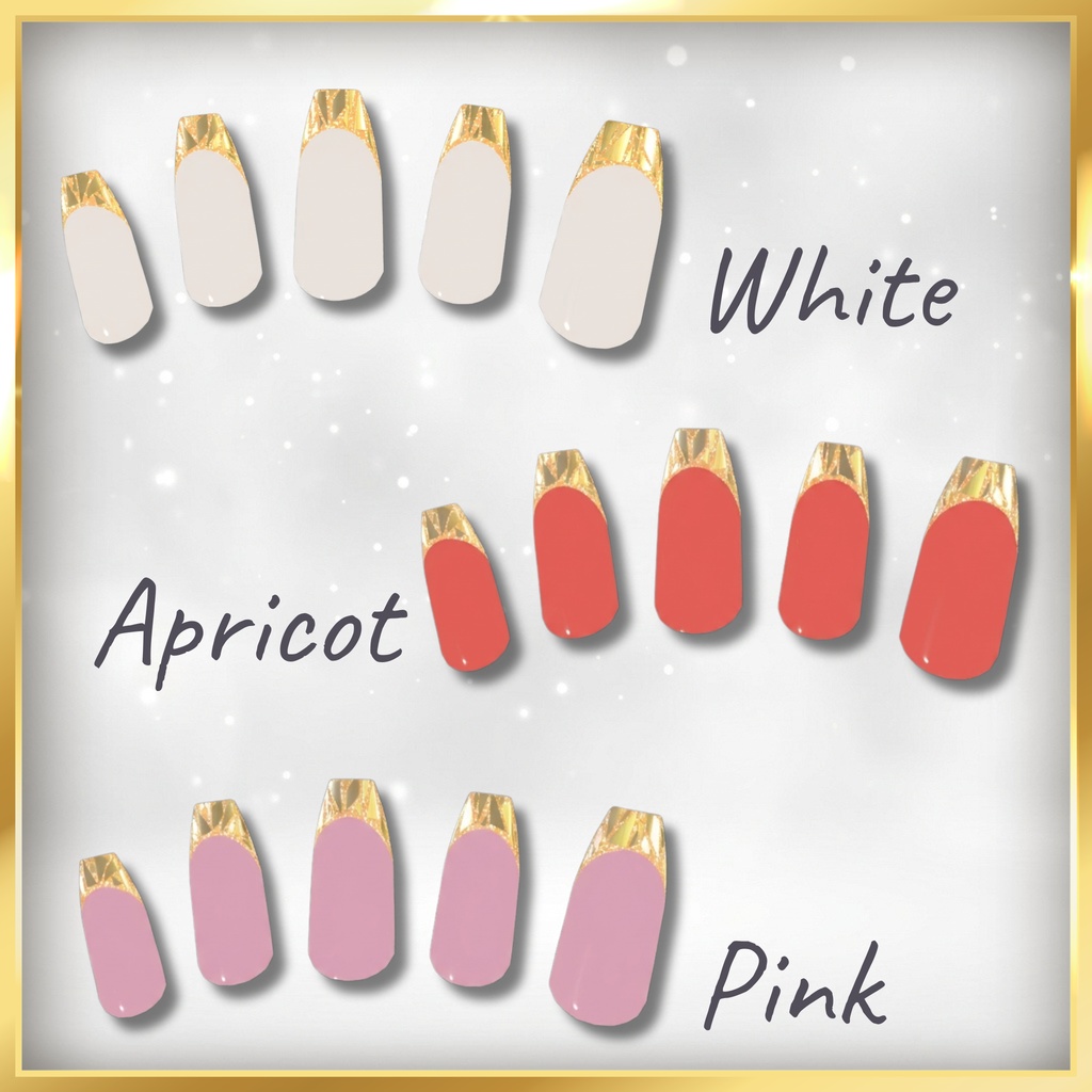 【VRC用ネイル】ガラスフレンチネイル【 8アバター対応 】