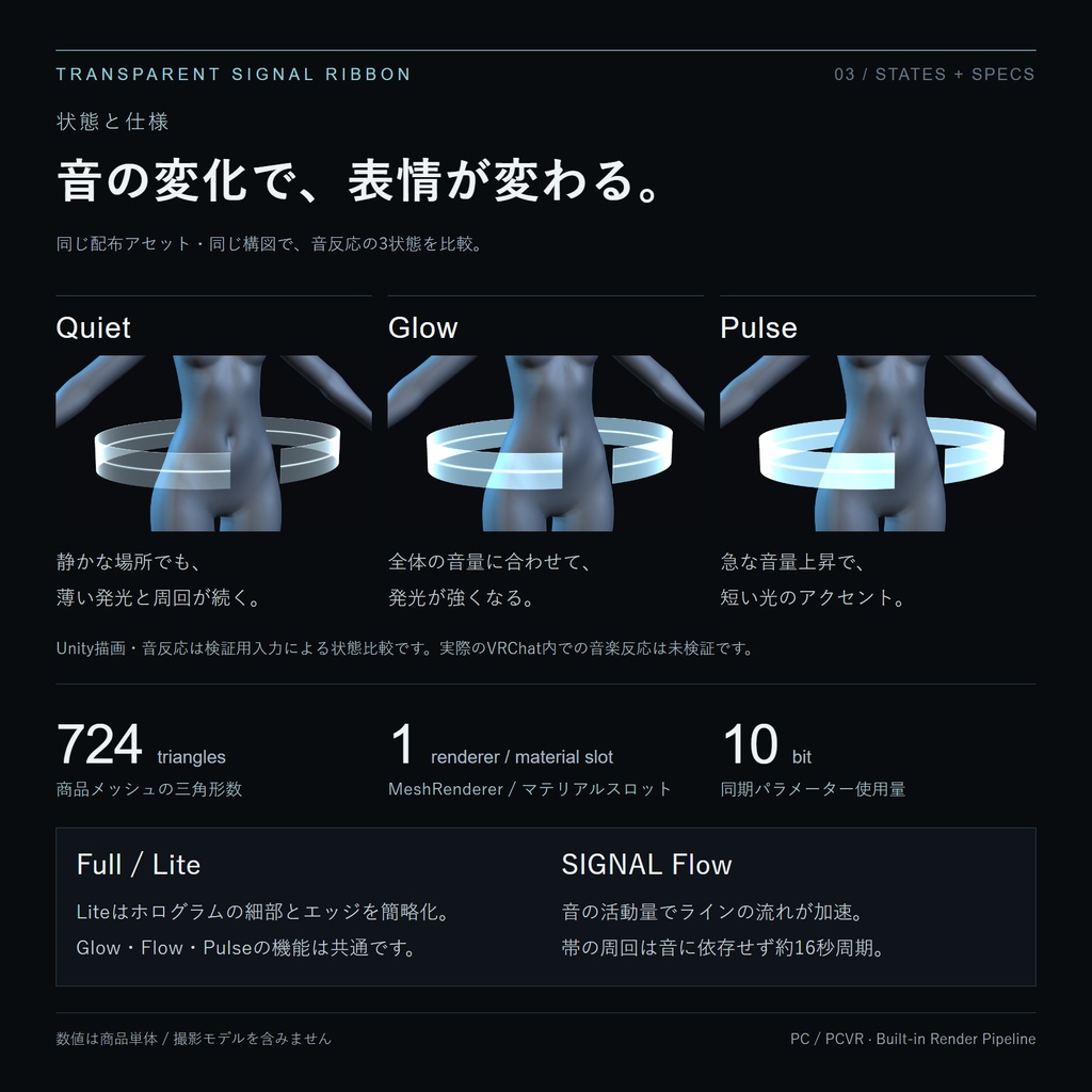 【あざとく光る】透ける腰リボン|暗がりで、わたしのくびれだけ見て。【VRChat PC/PCVR】