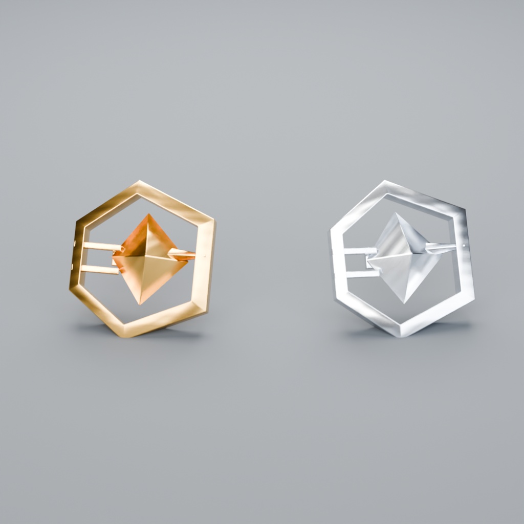 【衣装小物】Geometric Brooches - 幾何学ブローチ3種セット(lilToon/Standard対応)