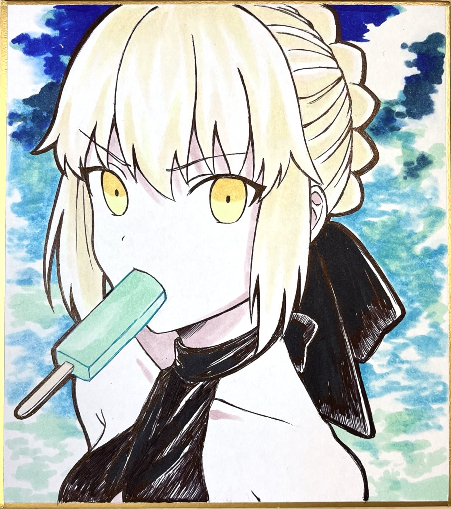 【色紙】水着アルトリアオルタ