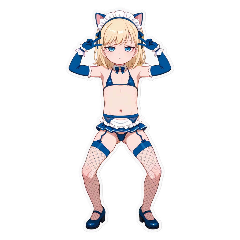 如月しなの💙ねこみみ開脚すてっかー