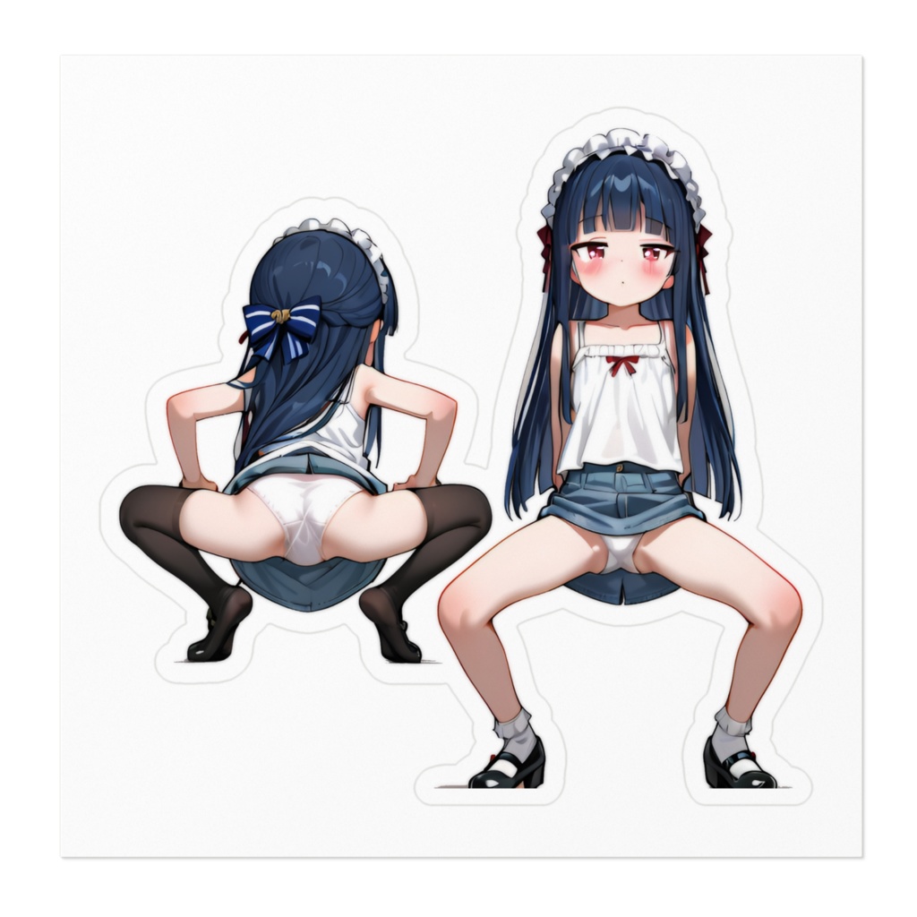 佐城雪美(U149)ガニ股蹲踞ステッカー(前後)